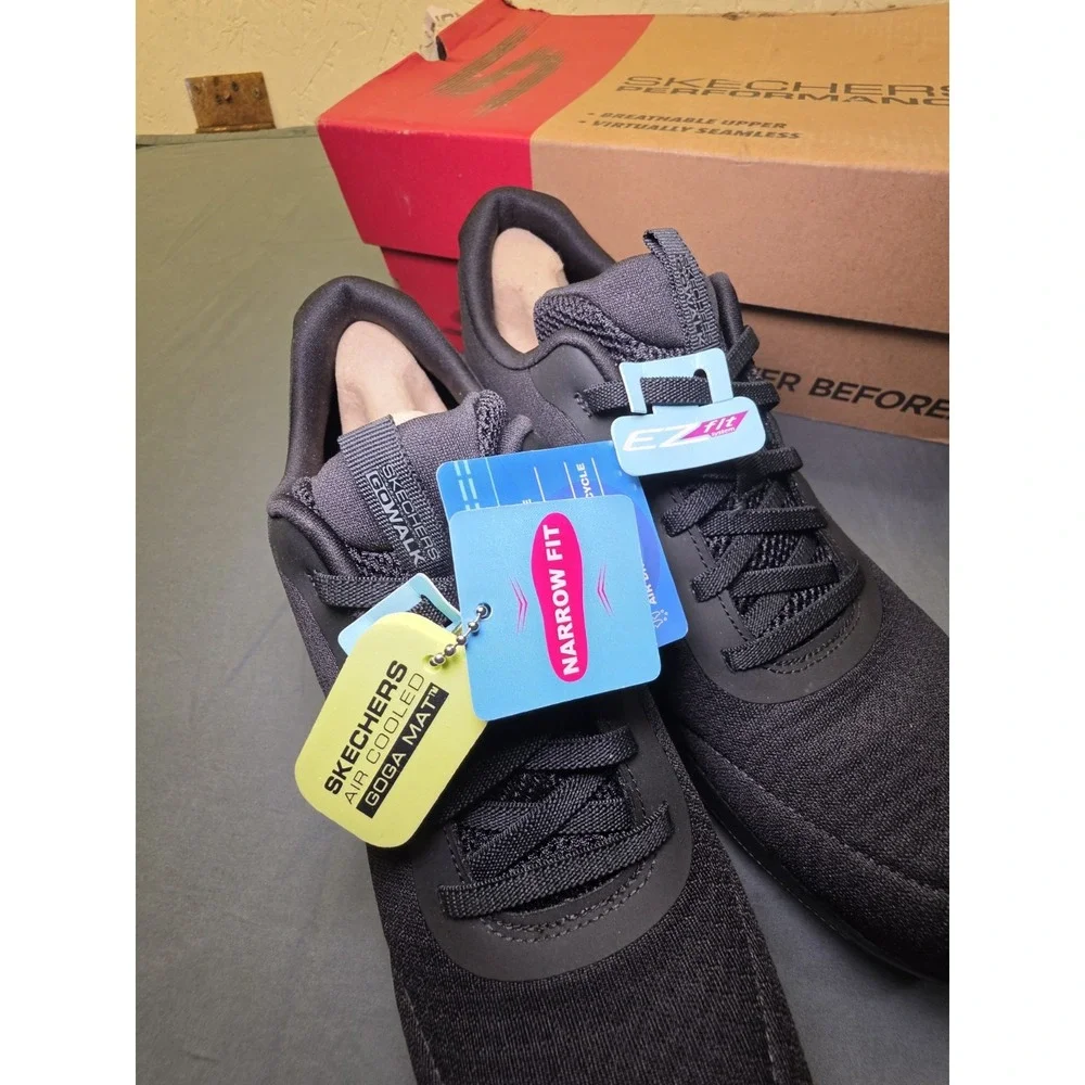 Skechers Women's GO Walk Joy Ecstatic Shoes Black Size 11 NIB Air Cooled Ez Fit